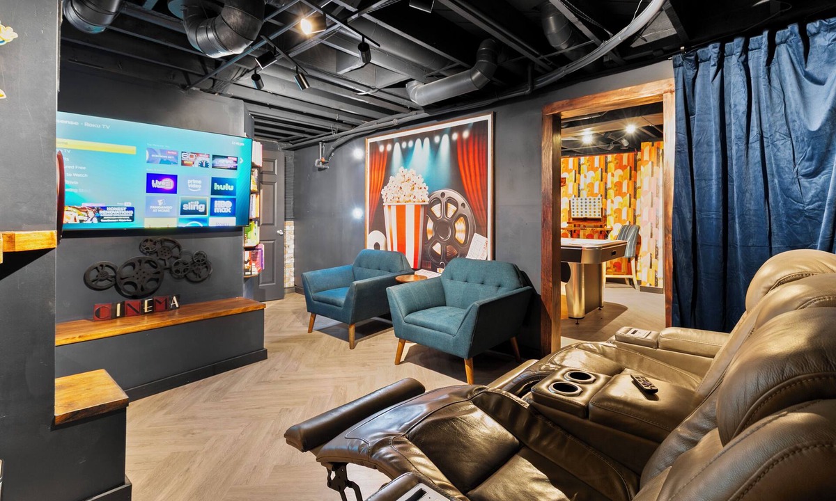 Joslyn Castle House | Blackstone District Family Friendly—Your Retro-Luxe Home w/Theater, Arcade & Bar