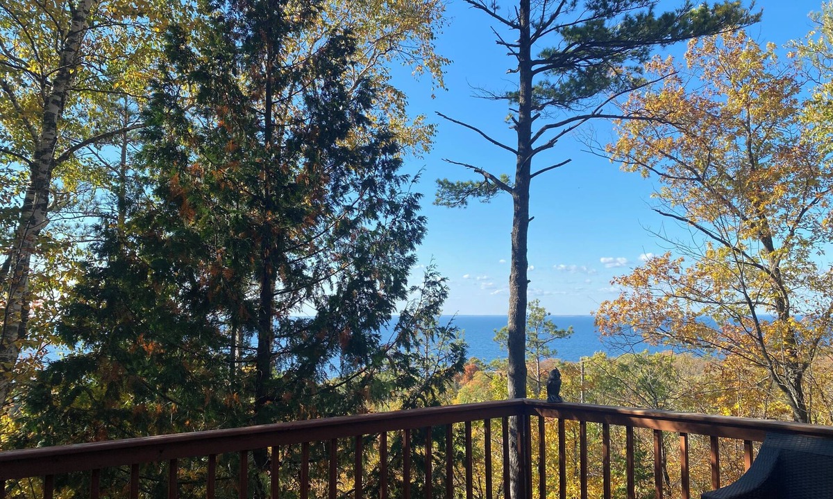 Sturgeon Bay House | Cliffside Egg Harbor Retreat With Sweeping Bay Views on 5 Wooded Acres