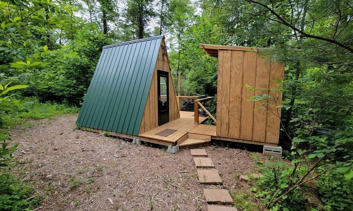 Purlear Cabin | Cool A-Frame on Creek in Purlear, North Carolina