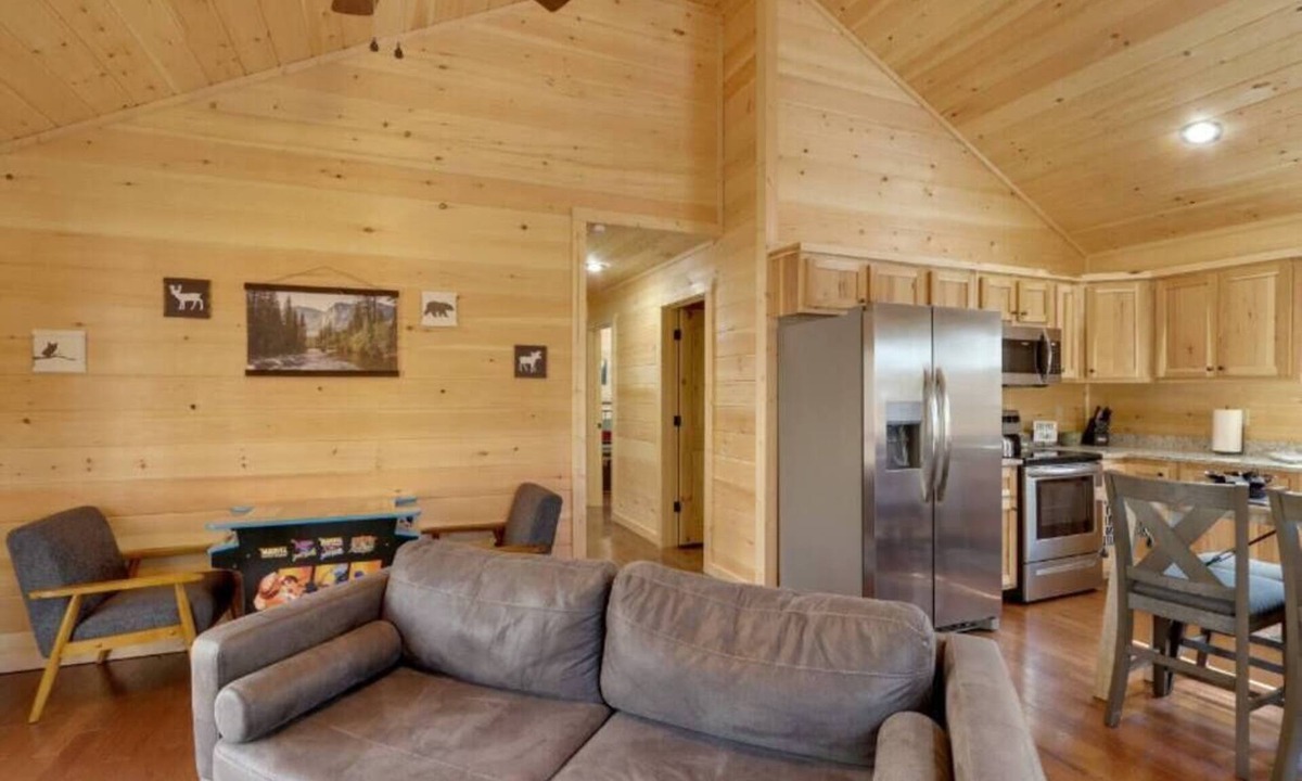 Murphy Cabin | Fireside Haven: 2BR/2BA, Arcade, Smokies Views, Near Town