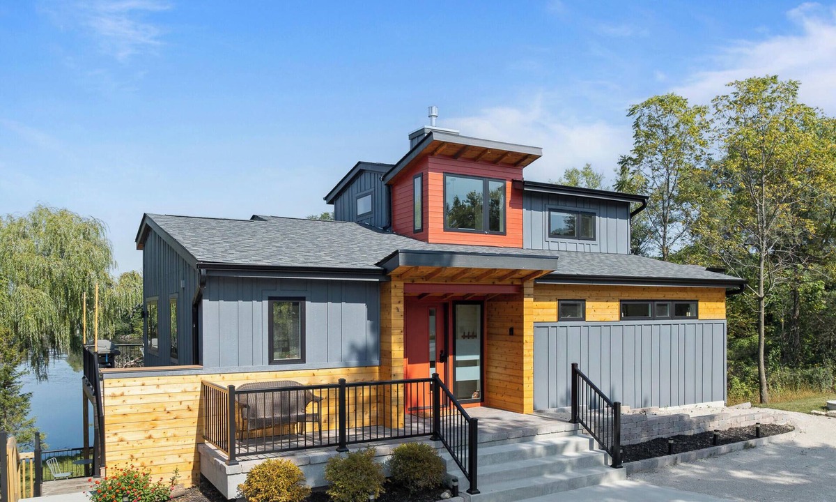 Whitewater House | Modern Whitewater Lake Retreat on Private Cove with Views Screened Porch