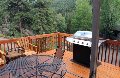 Estes Park Cabin | 1 Bedroom, 1 Bath, Large Deck with Personal Hot Tub, Grill and Patio Furniture.