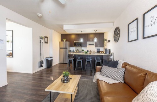 Prairie Village Apartment | Boho Chic in Overland Park Free Parking Fast Wifi Dedicated Workspace