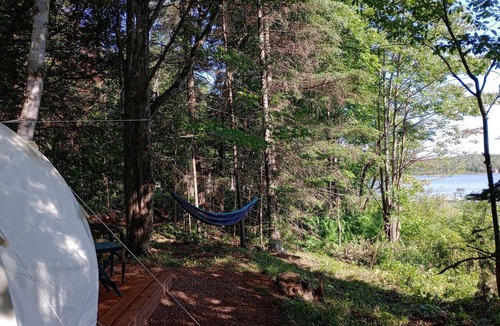 Mellen RV Rental | Charming Lakefront Bell Tent Perfect for a Romantic Escape in Wisconsin
