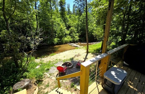 Purlear Cabin | Cool A-Frame on Creek in Purlear, North Carolina