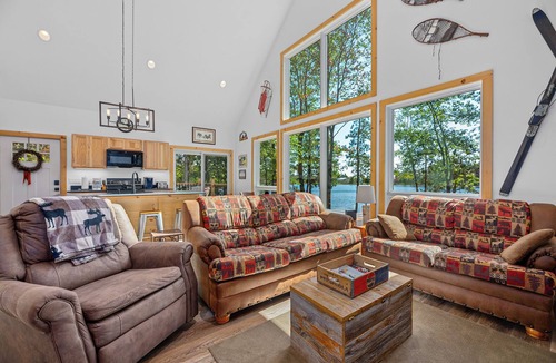 Eagle River House | Lakefront Cabin with AC, Trailer Parking, Swim Raft