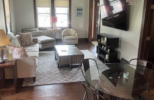 Aksarben - Elmwood Park House | Luxury 4 bedroom house with amazing outdoor lighting and water feature!