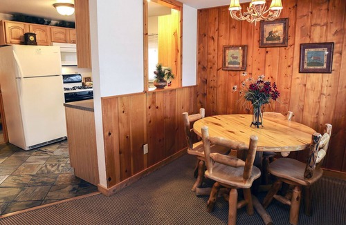 Estes Park Cabin | Mountain Decor in this Two Bedroom Cabin with a beautiful mountain view from deck. Dog friendly