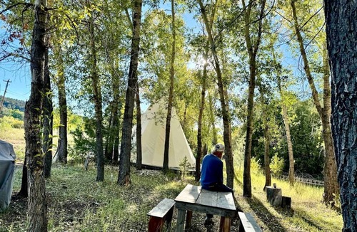 San Cristobal RV Rental | Peaceful Tipi Retreat on Organic Berry Farm near Taos, New Mexico