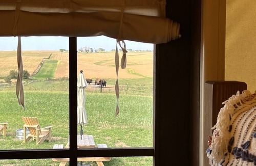 Poweshiek County Cabin | Pioneer's Dream~1883 Inspired~Covered Wagon~BISON~Heat and A/C