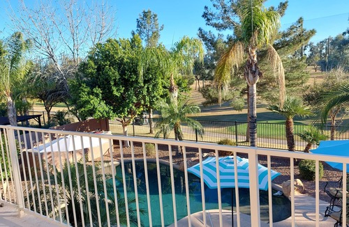 Augusta Ranch House | Serene Golf Course Suite with Private Bedroom, Bath + Heated Pool & Spa.