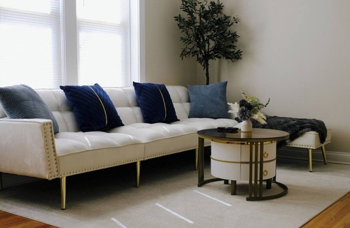 Irving Park East Apartment | Sleeps 7 Huge Projector Designated Workspace