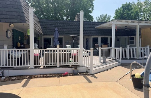 Wichita House | Spacious 4-bedroom house with Private Heated Pool, Outdoor Firepit and TV Oasis