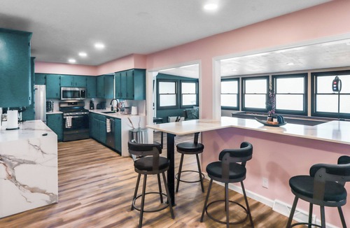 Millard House | Spacious 6BR West Omaha, Garage, Fenced Yard, Shuffleboard, W/D, 2 Gbps