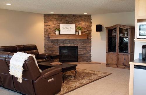 Shakopee House | Spacious private lower level overlooking pond!