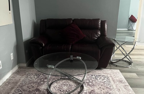 Aurora House | The room has bathroom and king size bed and a shared living room. Super cozy!