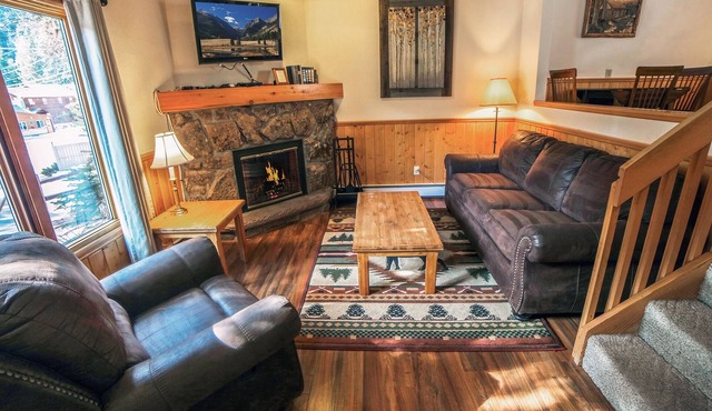 1 bedroom, 1 bath attached cabin, kitchen, wood burning fireplace
