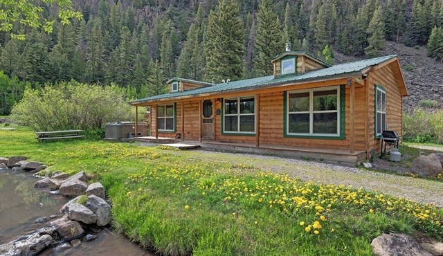 Creekside cabin with private hot tub, washer/dryer, WiFi & wood fireplace