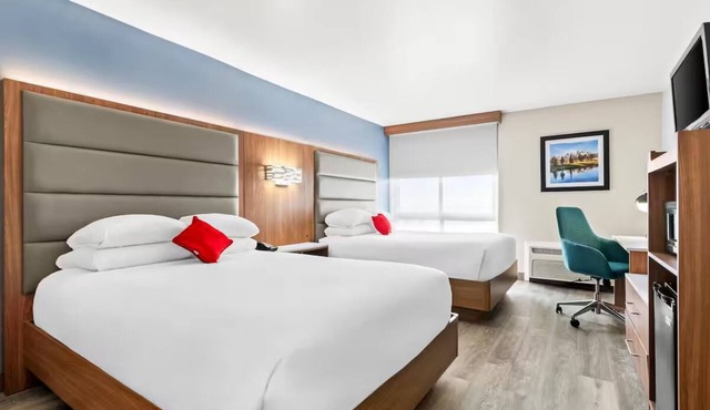 Deluxe Two Queen Beds | Modern Room Near Wyoming State Capitol with Pool
