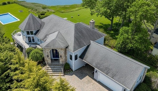 Striking Post-Modern Mattituck Waterfront Home, Expansive Yard with.