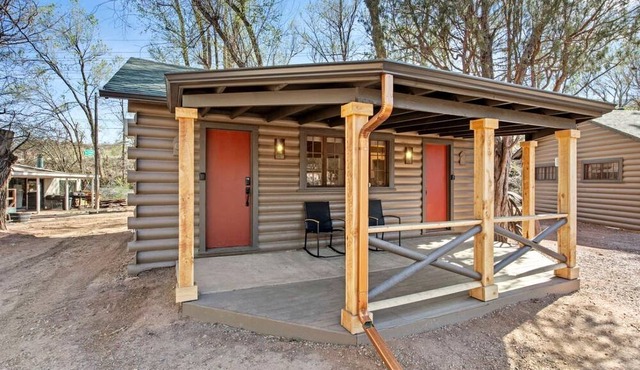 Inviting Rustic Cabins with Outdoor Gathering Areas near Garden of the Gods in Colorado Springs, Colorado